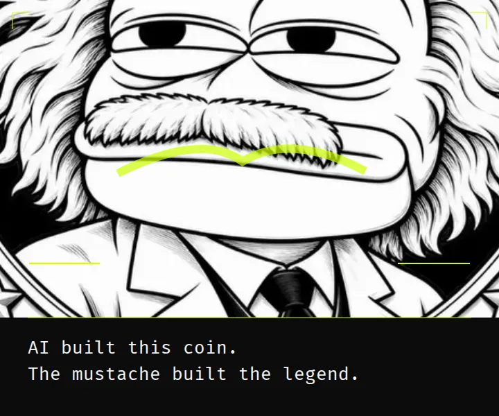 A close crop of the coin’s mustache with electric lime highlights